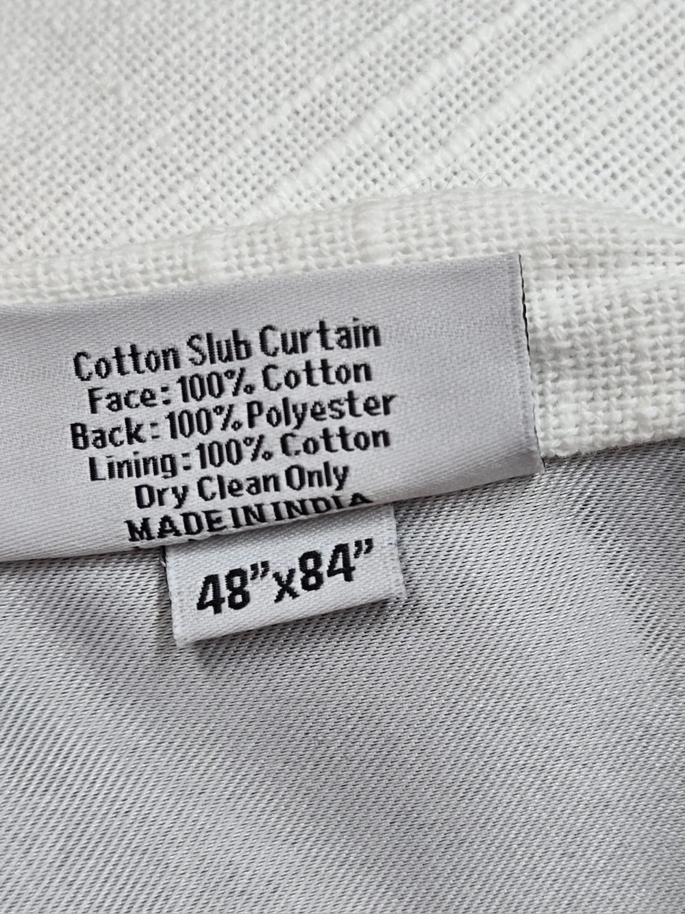 NWT QUINCE Set Of 2 48x84 Cotton Slub Room Darkening Curtains White 1103
